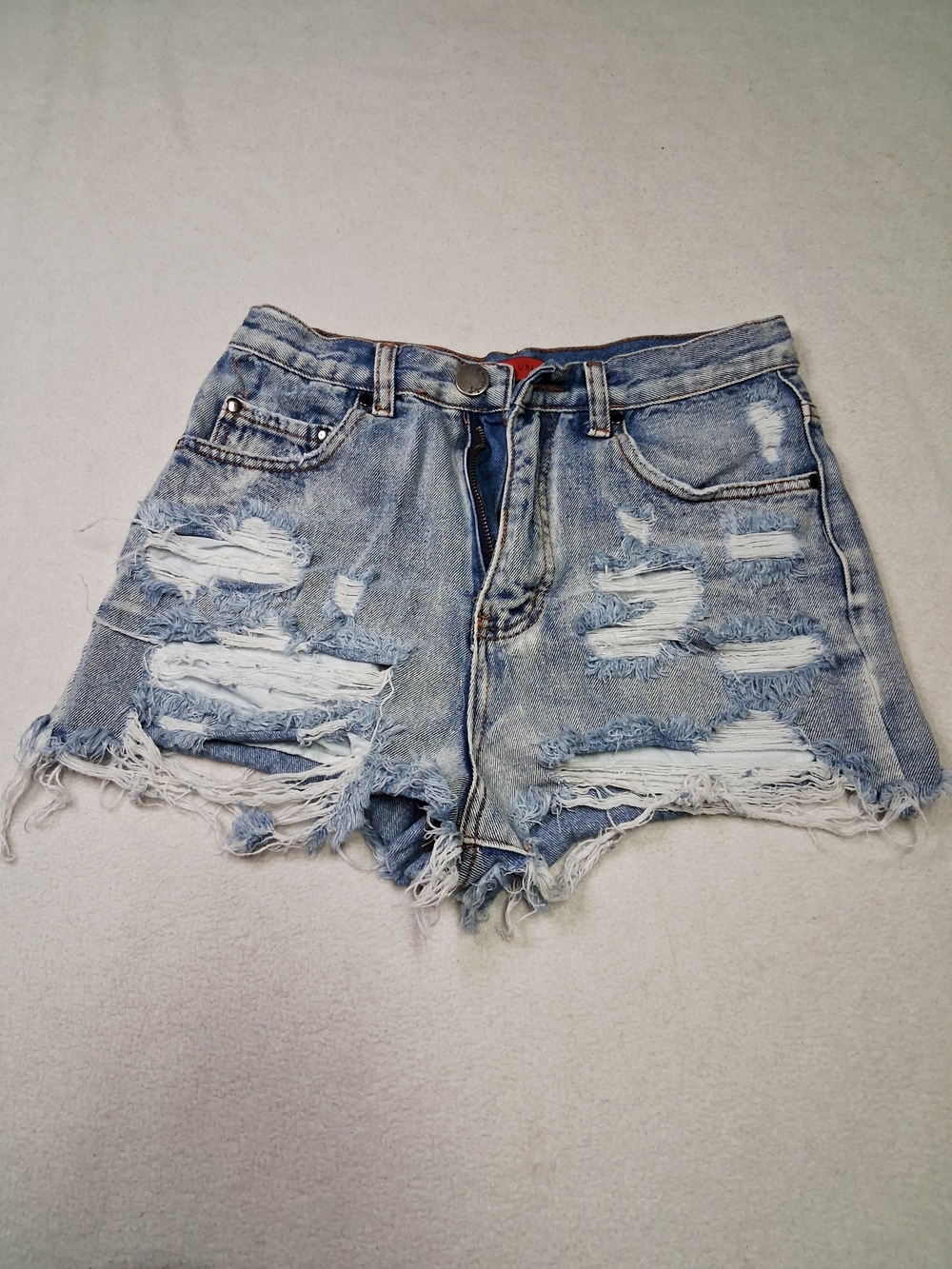 Signature8 Distressed Light Blue Denim Cutoff Shorts